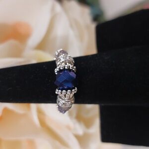 Handmade Beaded Stretch Ring w/ Crystal Side Beads READ BELOW FOR CUSTOM INFO👇